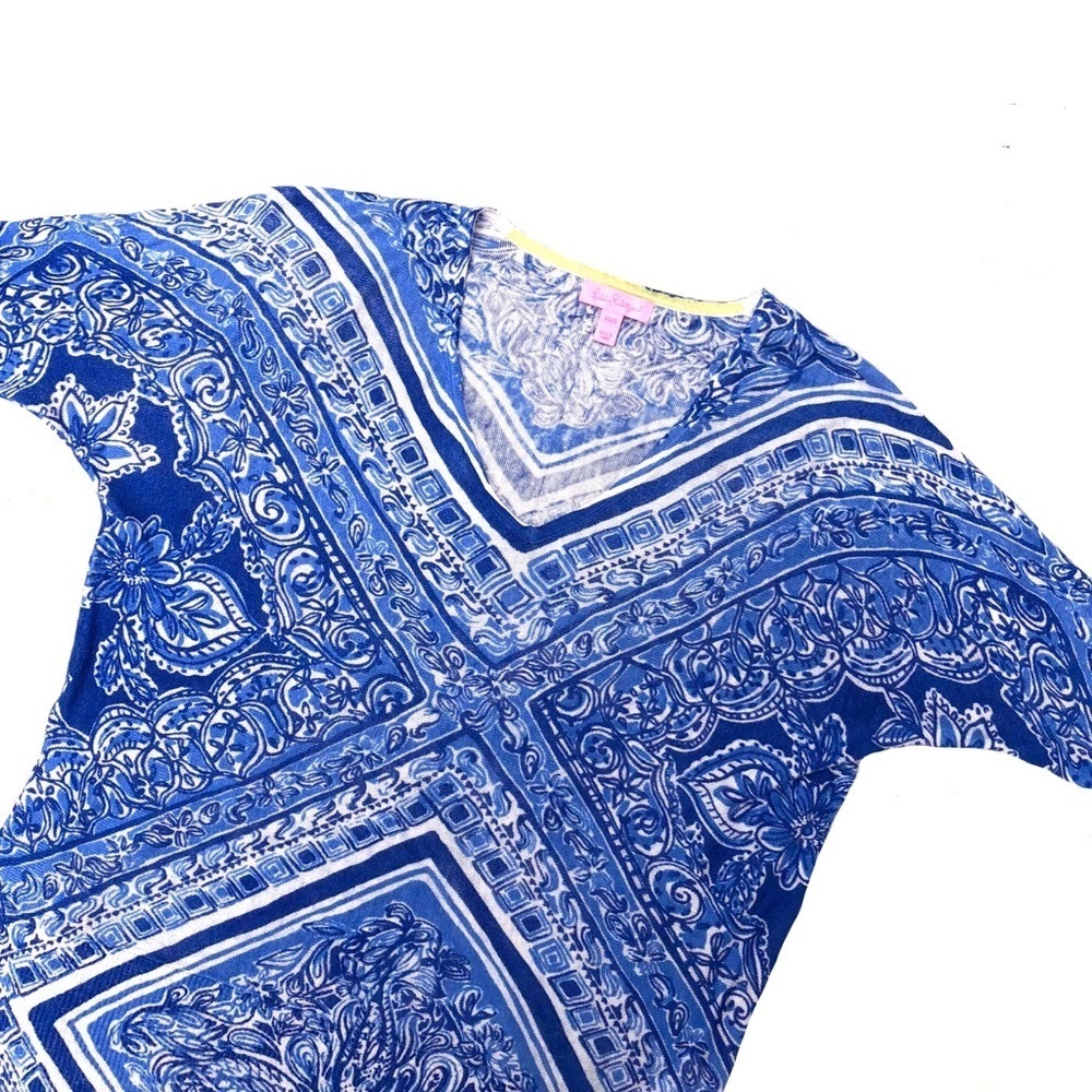Lilly Pulitzer scarf print linen top - Picture 2 of 5